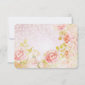 Traditionelle Vintage Blumenrosen RSVP Karte (Rückseite)