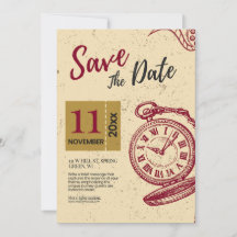 Traditionelle Vintage Wedding Save the Date Card