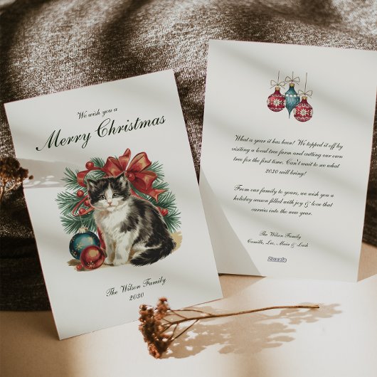 Traditionelle Vintage Weihnachten der Katze