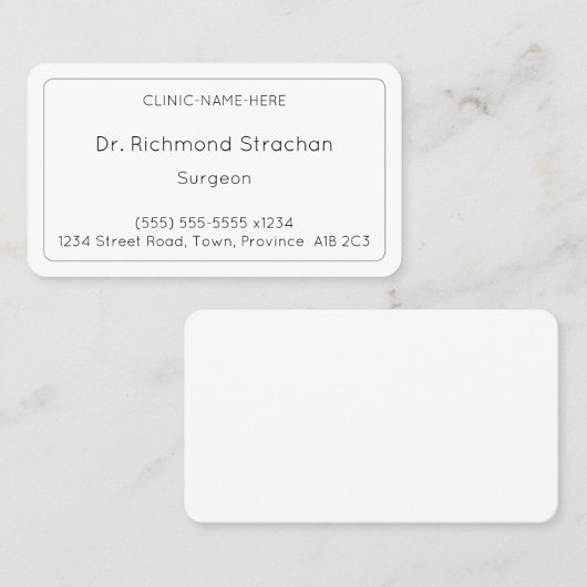 Traditionelle Visitenkarte (Vorne/Hinten)