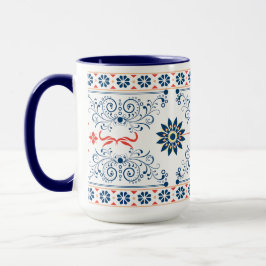Traditionelle Volksblumen-Muster-Tasse Tasse