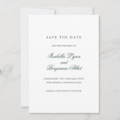 Traditionelle Waldgrün-formale Hochzeit Save The Date (Vorderseite)