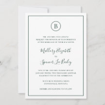 Traditionelle Waldgrüne Alles-in-Einem-Hochzeit