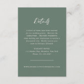 Traditionelle Waldgrüne Hochzeit Begleitkarte (Vorderseite)