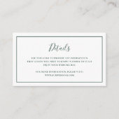 Traditionelle Waldgrüne Hochzeit Begleitkarte (Vorderseite)