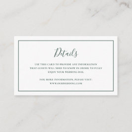 Traditionelle Waldgrüne Hochzeit Begleitkarte