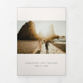 Traditionelle Waldgrüne Hochzeit Dreifach Gefaltete Einladung (Cover)