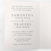 Traditionelle Waldgrüne Hochzeit Dreifach Gefaltete Einladung (Innen Erste Seite)