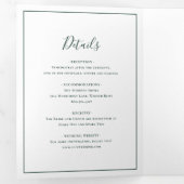 Traditionelle Waldgrüne Hochzeit Dreifach Gefaltete Einladung (Innen Erste Seite)