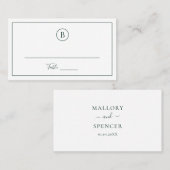 Traditionelle Waldgrüne Hochzeit Platzkarte (Vorne/Hinten)