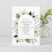 Traditionelle Wasserfarbe Winter Frohe Weihnachten Einladung (Stehend Vorderseite)