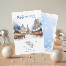 Traditionelle Wasserfarbe Winter Frohe Weihnachten Einladung