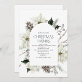 Traditionelle Wasserfarbe Winter Frohe Weihnachten Einladung (Vorne/Hinten)