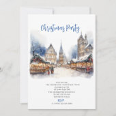 Traditionelle Wasserfarbe Winter Frohe Weihnachten Einladung (Vorderseite)