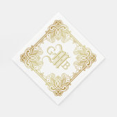 Traditionelle Wedding Monogram Classic Gold Frame Serviette (Ecke)