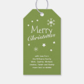 Traditionelle - weiche grüne - Weihnachtsgeschenkm Geschenkanhänger (Vorderseite)