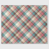 Traditionelle Weihnachten Kariert Blue Brown Red P Geschenkpapier (Flach)