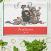 Traditionelle Weihnachten Vintag Weihnachten Weihn Geschirrtuch (Gefaltet)