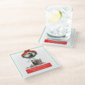 Traditionelle Weihnachten Vintag Weihnachten Weihn Glasuntersetzer (Schrägansicht)