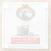 Traditionelle Weihnachten Vintag Weihnachten Weihn Glasuntersetzer (Rückseite)