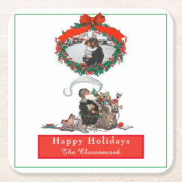 Traditionelle Weihnachten Vintag Weihnachten Weihn Rechteckiger Pappuntersetzer