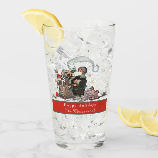 Traditionelle Weihnachten Vintager Weihnachtsfeier Glas (Vorderseite Ice)