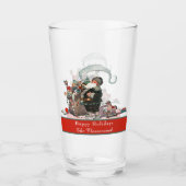 Traditionelle Weihnachten Vintager Weihnachtsfeier Glas (Vorderseite)