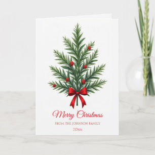 Traditionelle Weihnachts-Botanische Familiengrüße Karte