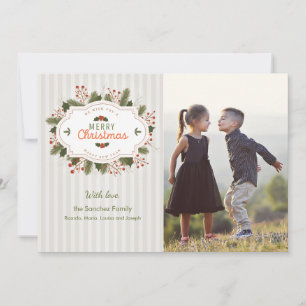 Traditionelle Weihnachts-Foto-Weihnachtskarte Feiertagskarte
