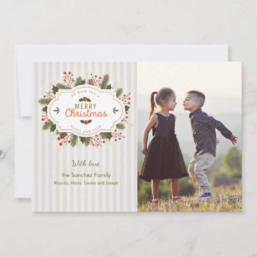 Traditionelle Weihnachts-Foto-Weihnachtskarte Feiertagskarte (Vorderseite)
