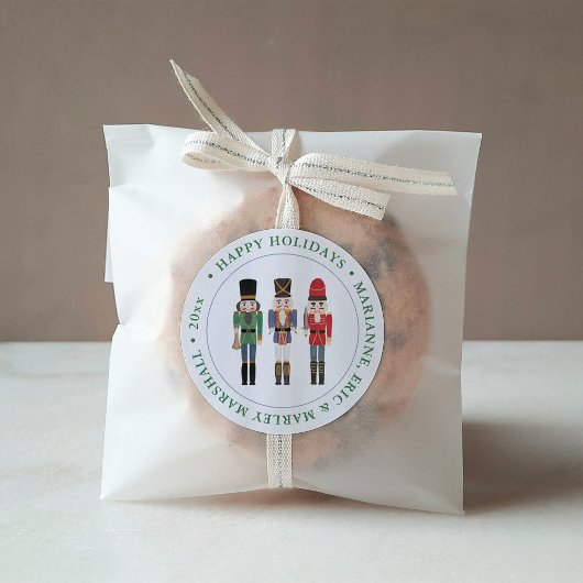 Traditionelle Weihnachts-Nutcracker Happy Holidays Runder Aufkleber