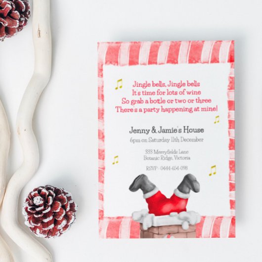 Traditionelle Weihnachts-Party Einladung Postkarte