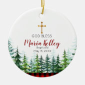 Traditionelle Weihnachts-Personalisierte Taufe für Keramik Ornament (Vorne)