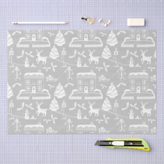 Traditionelle Weihnachts-Winterlandschaft Seidenpapier (Handwerk)