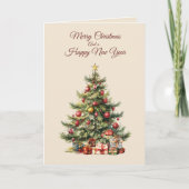 Traditionelle Weihnachtsbaum-Grußkarte Dankeskarte (Vorderseite)