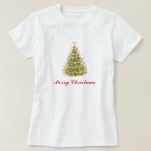 Traditionelle Weihnachtsbaum-Grußkarte T-Shirt