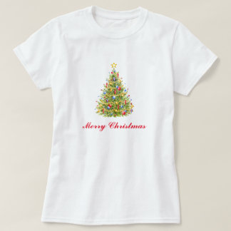 Traditionelle Weihnachtsbaum-Grußkarte T-Shirt