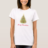 Traditionelle Weihnachtsbaum-Grußkarte T-Shirt (Vorderseite)