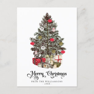Traditionelle Weihnachtsbaum Weihnachtskarte Feiertagspostkarte