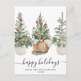 Traditionelle Weihnachtsbaumen Weihnachtskarte Feiertagspostkarte