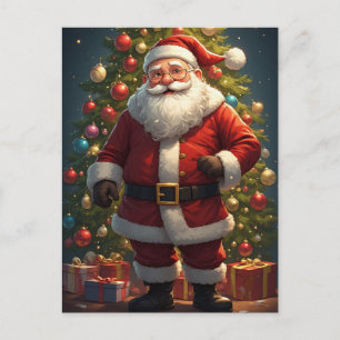 Traditionelle Weihnachtsdekoration mit Weihnachtsm Postkarte