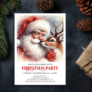 Traditionelle Weihnachtsfeier-Einladung mit Santa Einladung