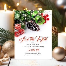 Traditionelle Weihnachtsfeier Save the Date Ankündigungspostkarte