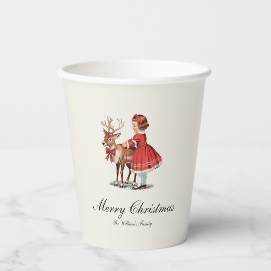 Traditionelle Weihnachtsfeiertage Pappbecher (Vorderseite)