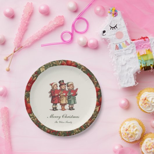 Traditionelle Weihnachtsfeiertage Pappteller (Party)