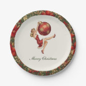 Traditionelle Weihnachtsfeiertage Pappteller (Vorderseite)