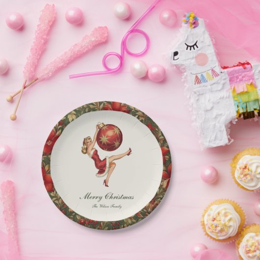 Traditionelle Weihnachtsfeiertage Pappteller (Party)