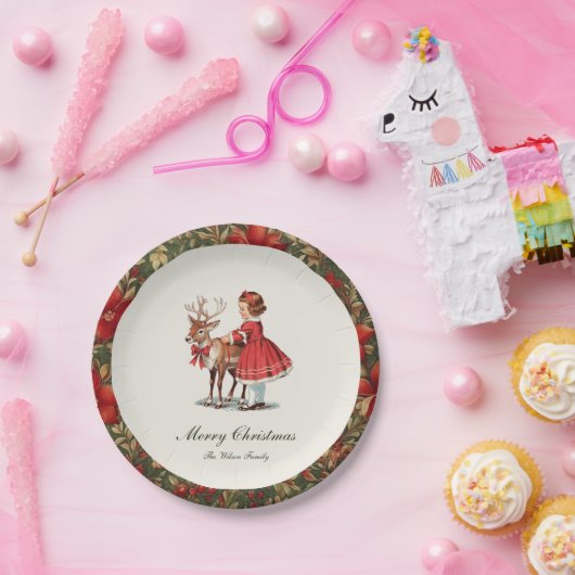 Traditionelle Weihnachtsfeiertage Pappteller (Party)
