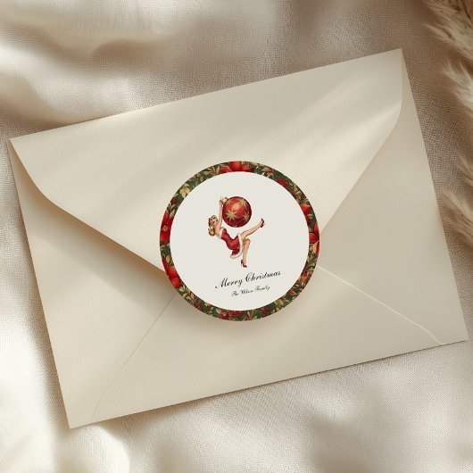 Traditionelle Weihnachtsfeiertage Runder Aufkleber