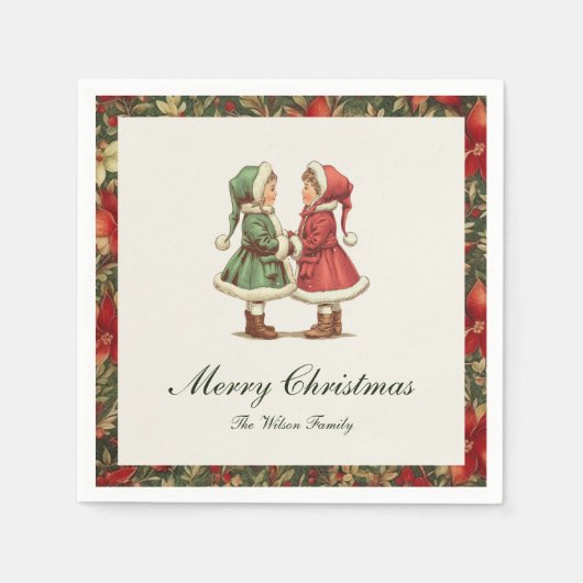 Traditionelle Weihnachtsfeiertage Serviette (Vorderseite)